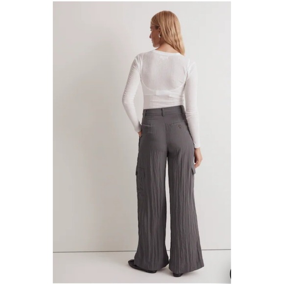 Madewell Women's Thunder Cloud The Harlow Wide Leg Cargo Pants Size 6 - Picture 6 of 13